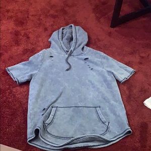hollister short sleeve hoodie with holes size m
